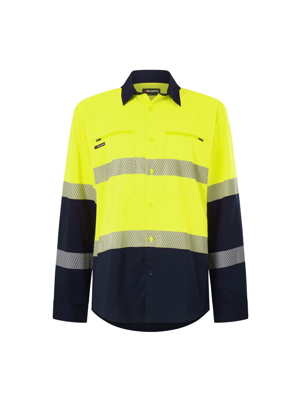 KingGee Drycool Hi Vis Spliced Taped Shirt Long Sleeve Shirt K54037