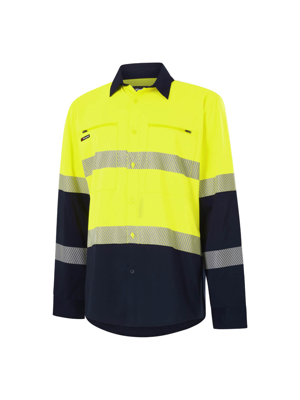 KingGee Drycool Hi Vis Spliced Taped Shirt Long Sleeve Shirt K54037