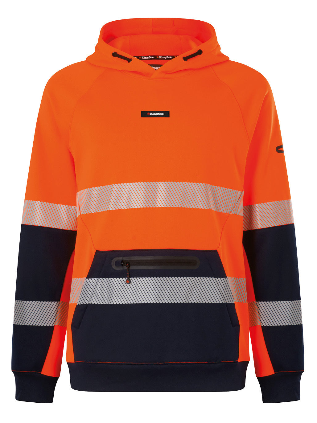 KingGee Mens Originals Hi Vis Reflective Water Repellent Hoodie K55013