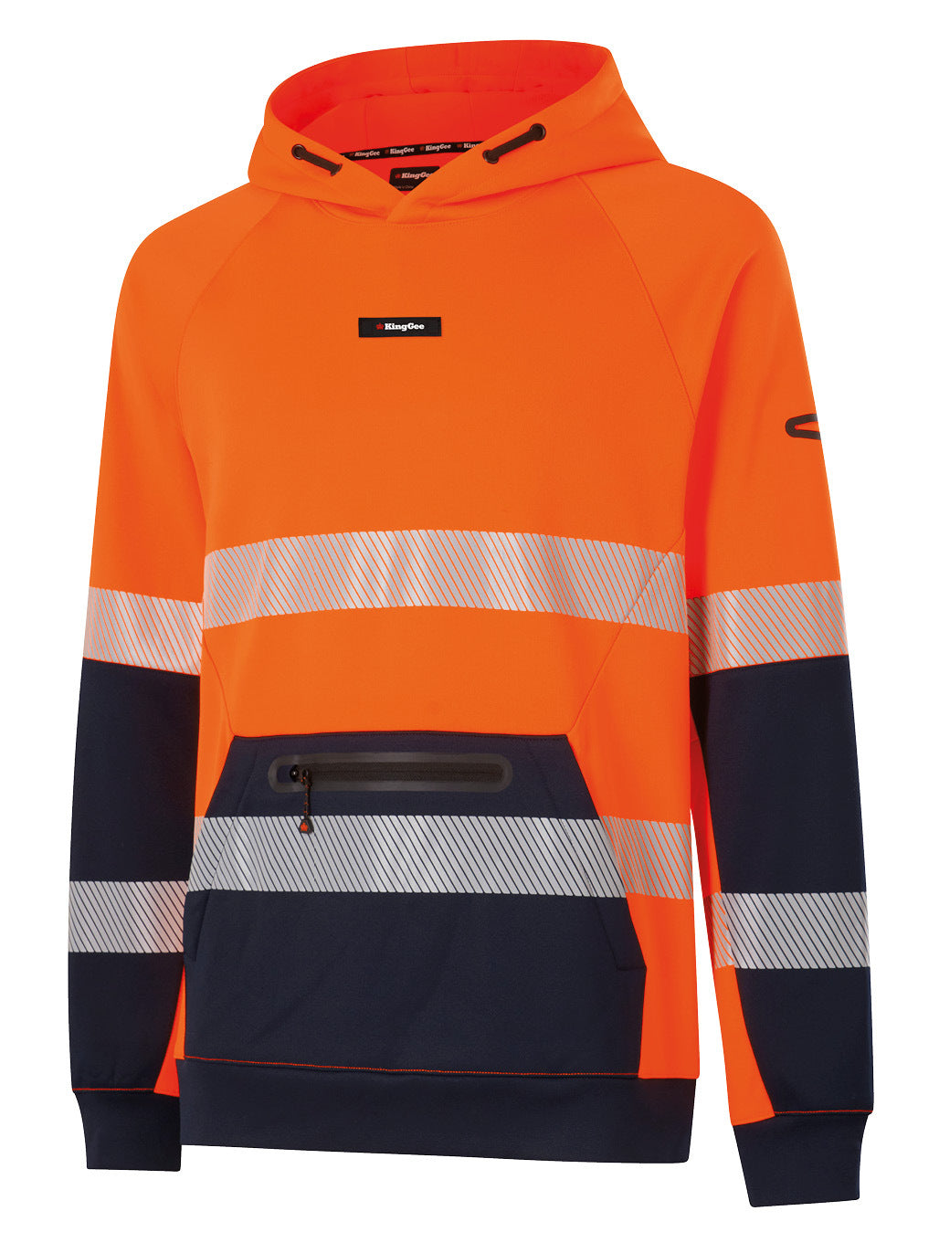 KingGee Mens Originals Hi Vis Reflective Water Repellent Hoodie K55013
