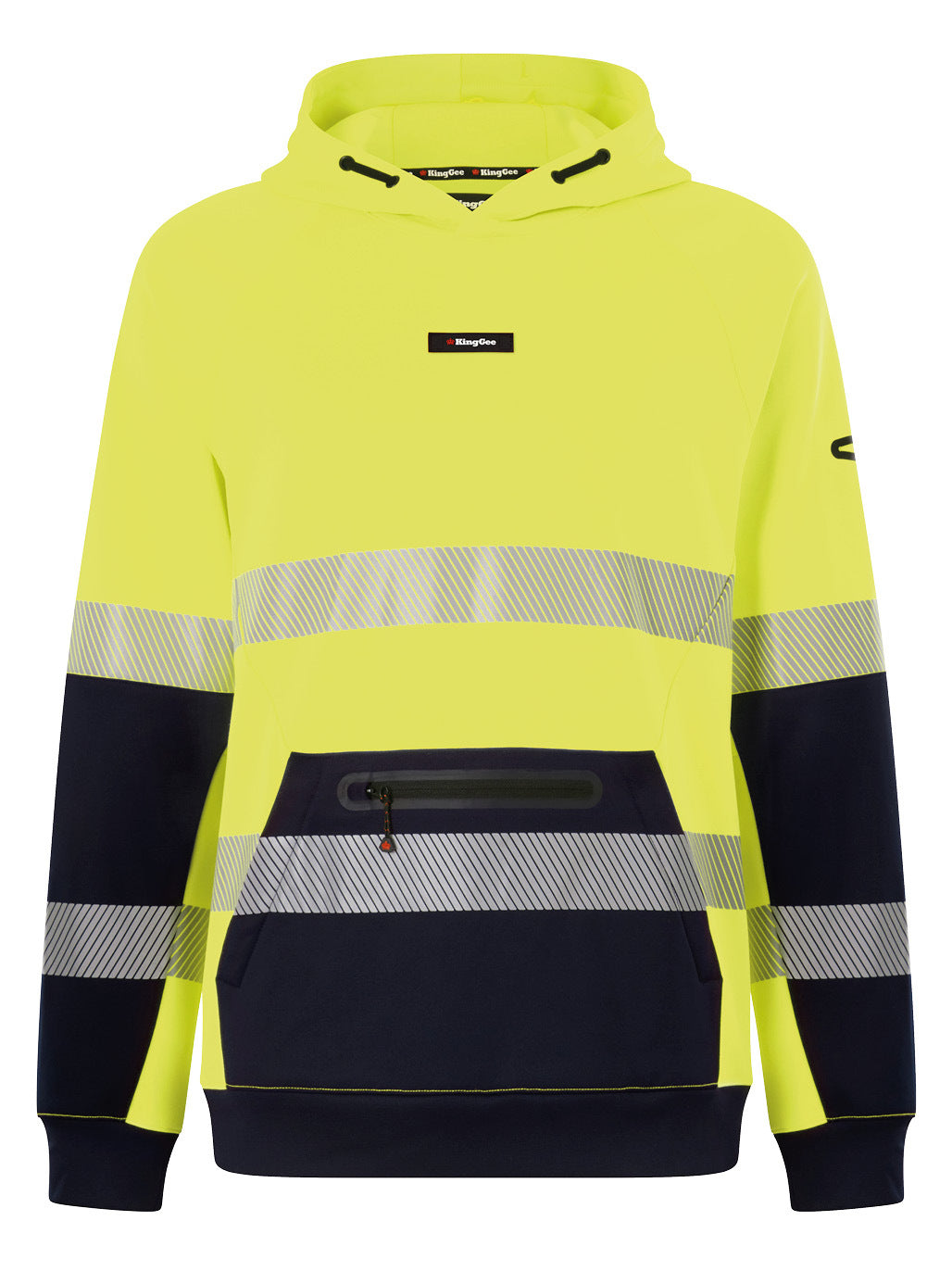 KingGee Mens Originals Hi Vis Reflective Water Repellent Hoodie K55013