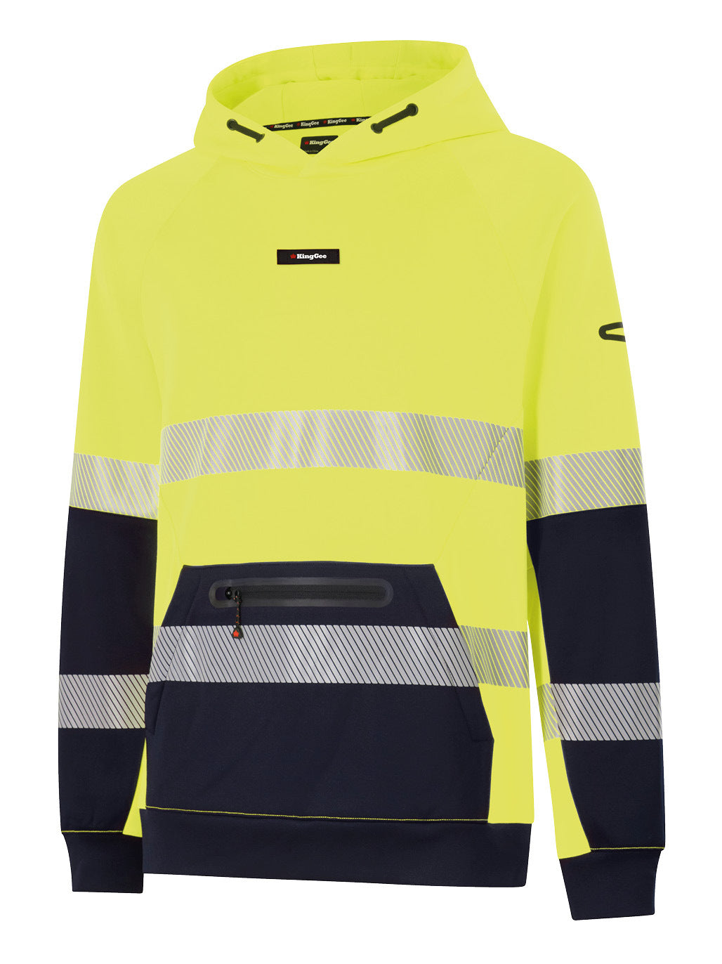 KingGee Mens Originals Hi Vis Reflective Water Repellent Hoodie K55013