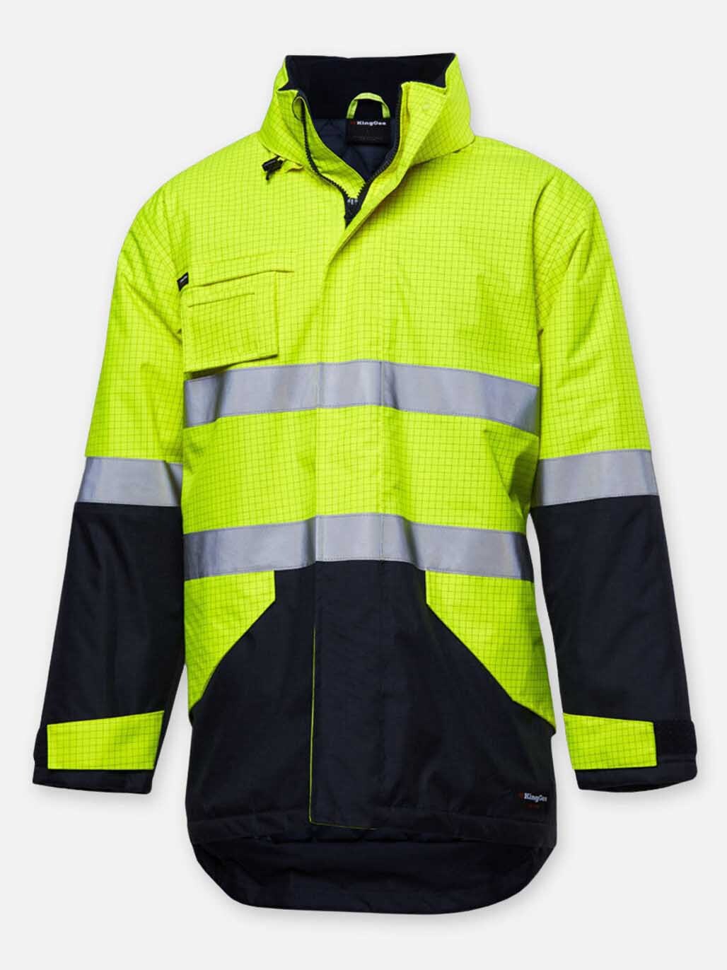 KingGee Hi-Vis Anti Static Waterproof Reflective Work Jacket K55035