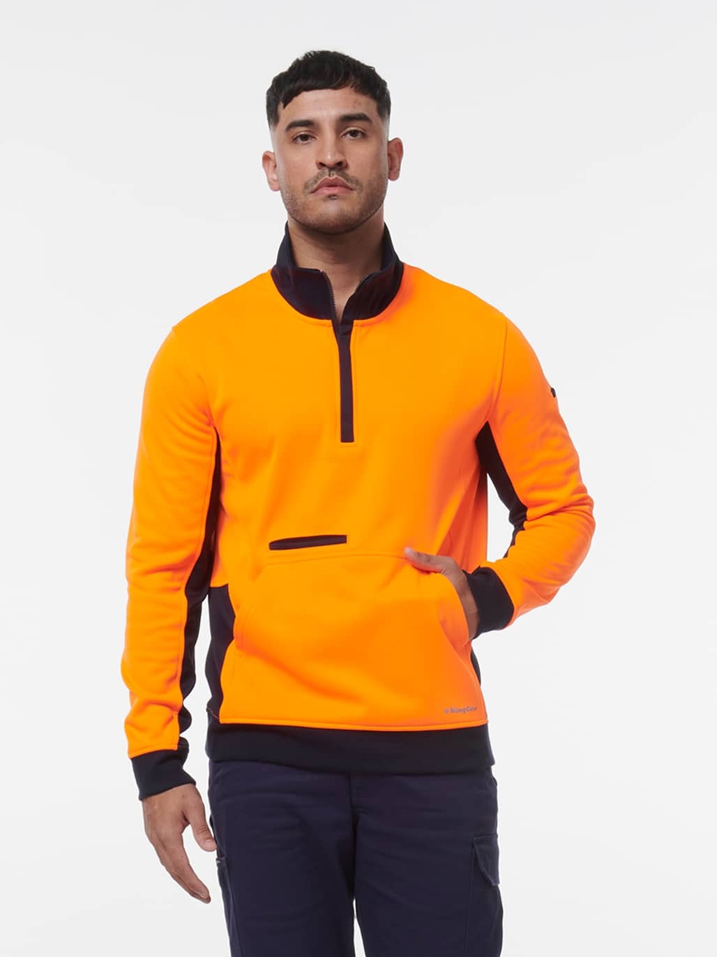 KingGee Hi Vis Spliced 1/4 Zip Fleece K55047
