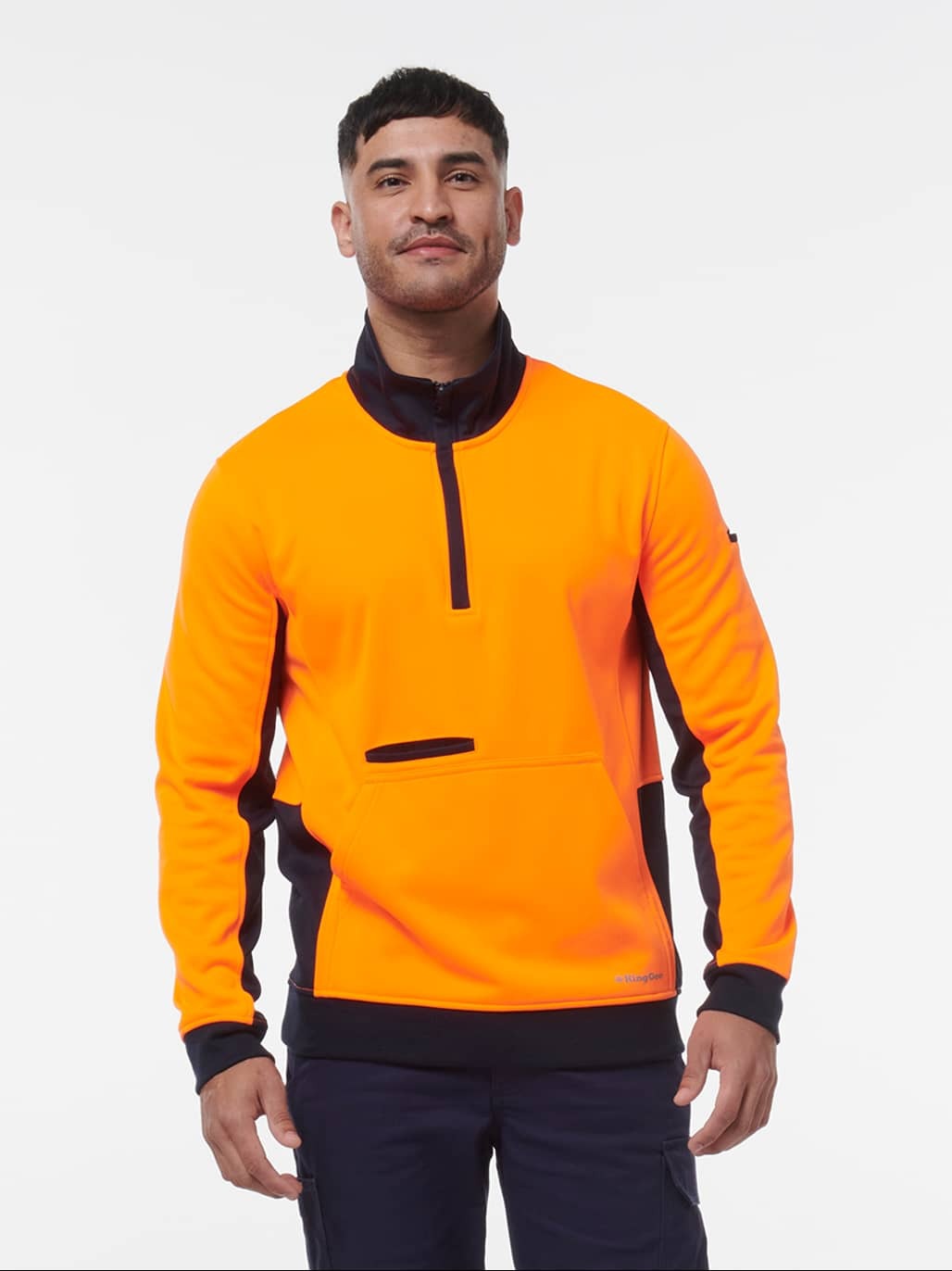 KingGee Hi Vis Spliced 1/4 Zip Fleece K55047