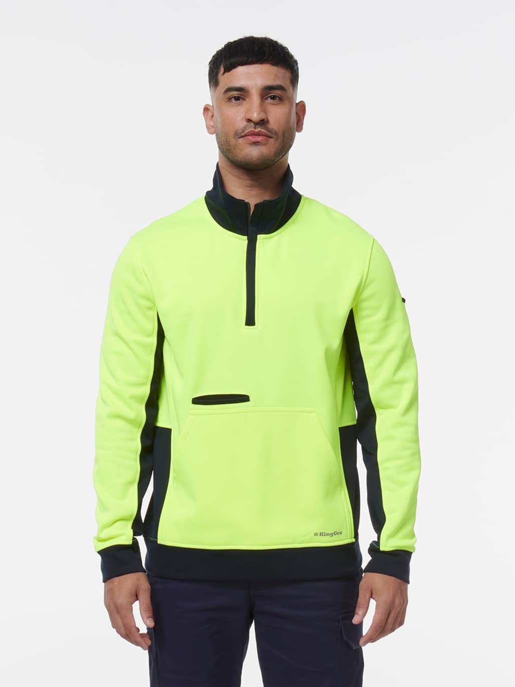 KingGee Hi Vis Spliced 1/4 Zip Fleece K55047