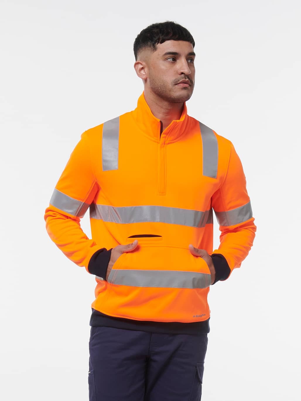 KingGee Reflective 14 Zip Fleece X Back K55057