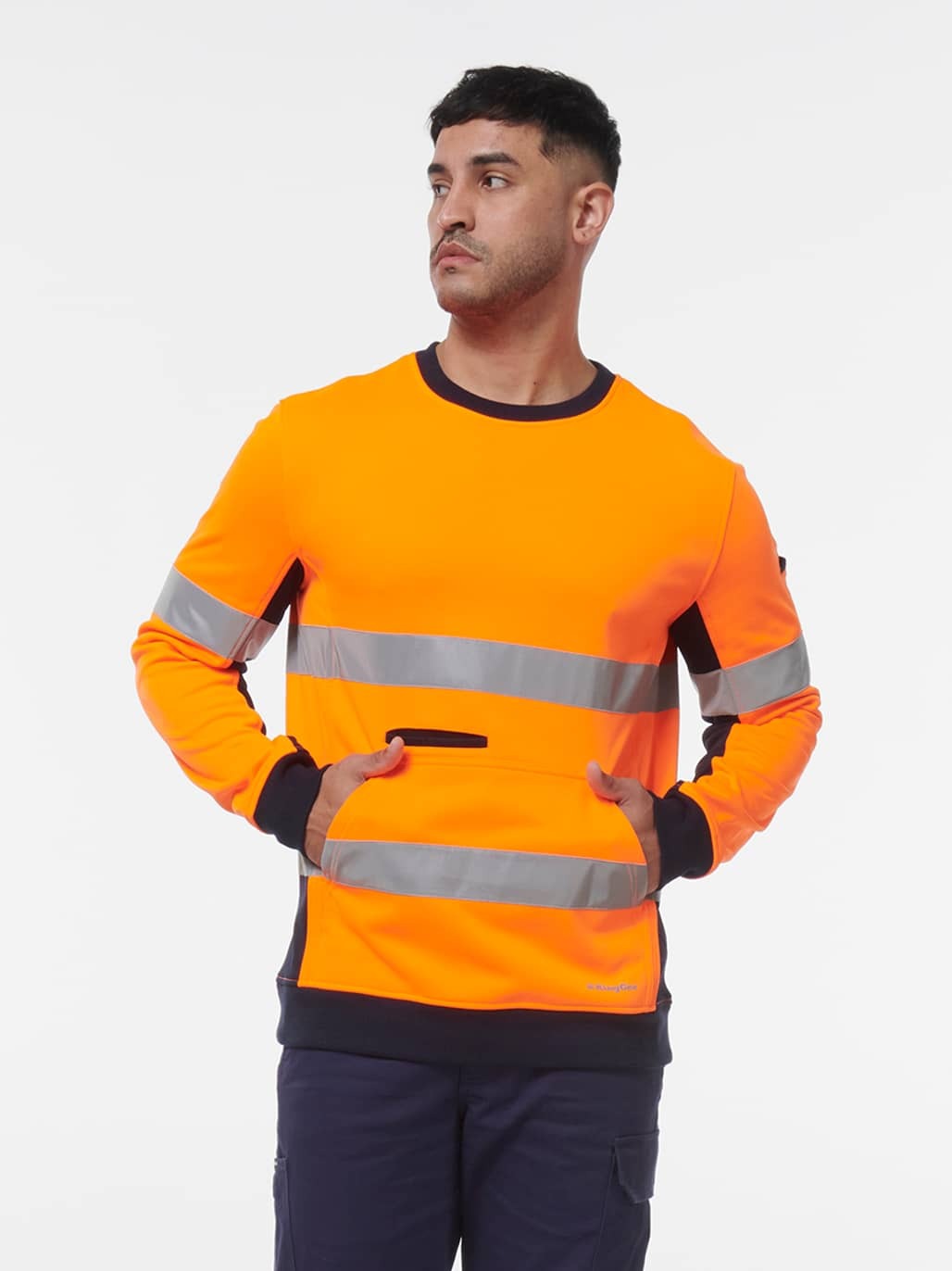 KingGee Reflective Spliced Crew Neck Fleece K55058