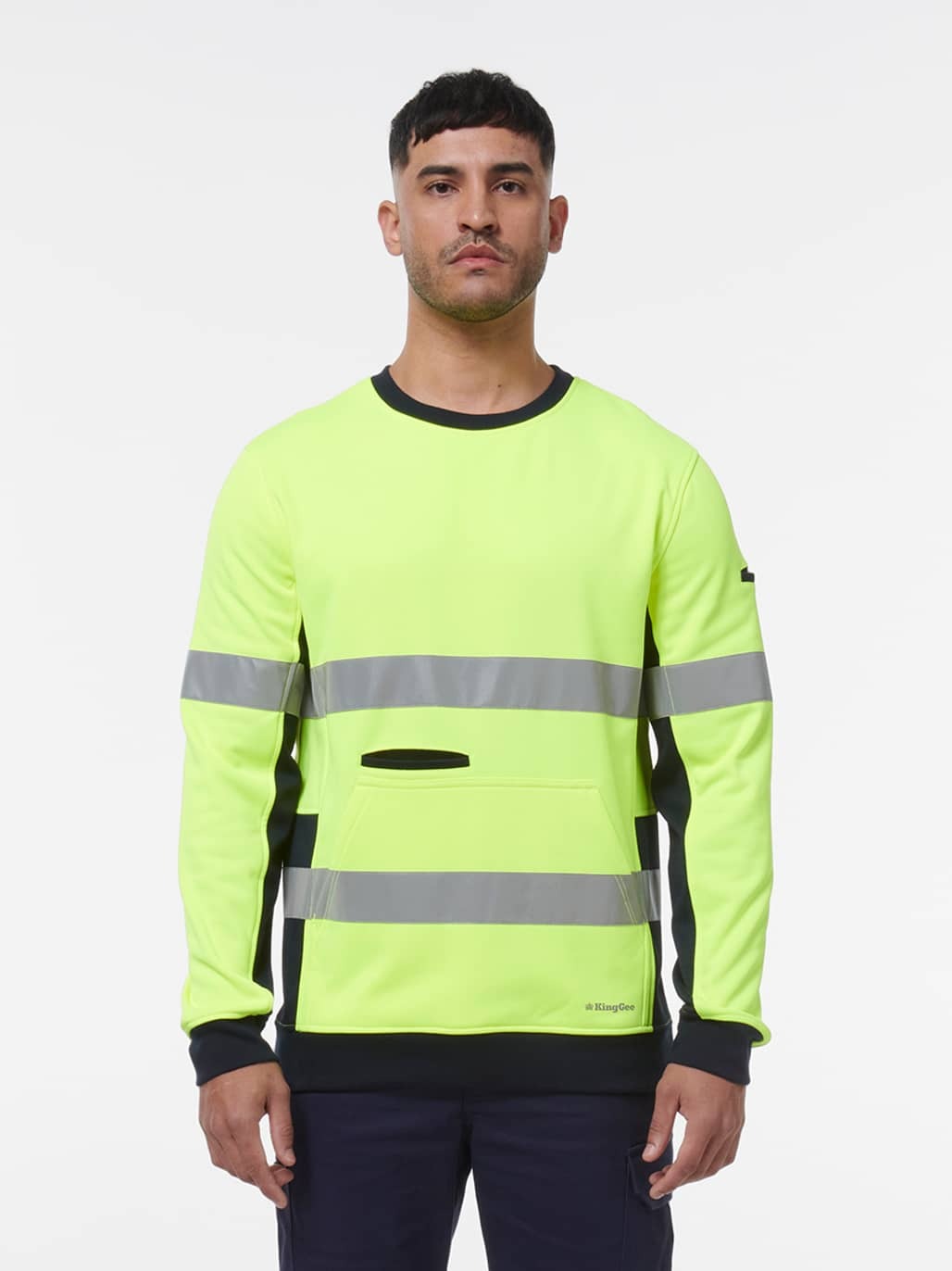 KingGee Reflective Spliced Crew Neck Fleece K55058