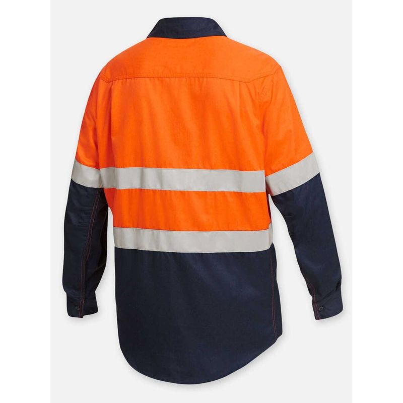 KingGee Shieldtec Lenzing Flame Resitant Hi-Vis Spliced Open Front Taped Shirt PPE2 K84000