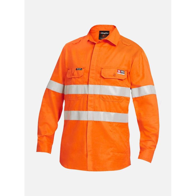 KingGee Shieldtec Lenzing Flame Resitant Hi-Vis Spliced Shirt PPE K84001
