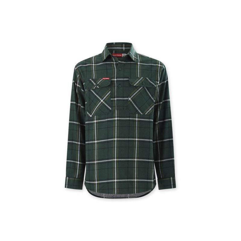 Hard Yakka Core Long Sleeve Closed Front Check Flannel Shirt Y04006