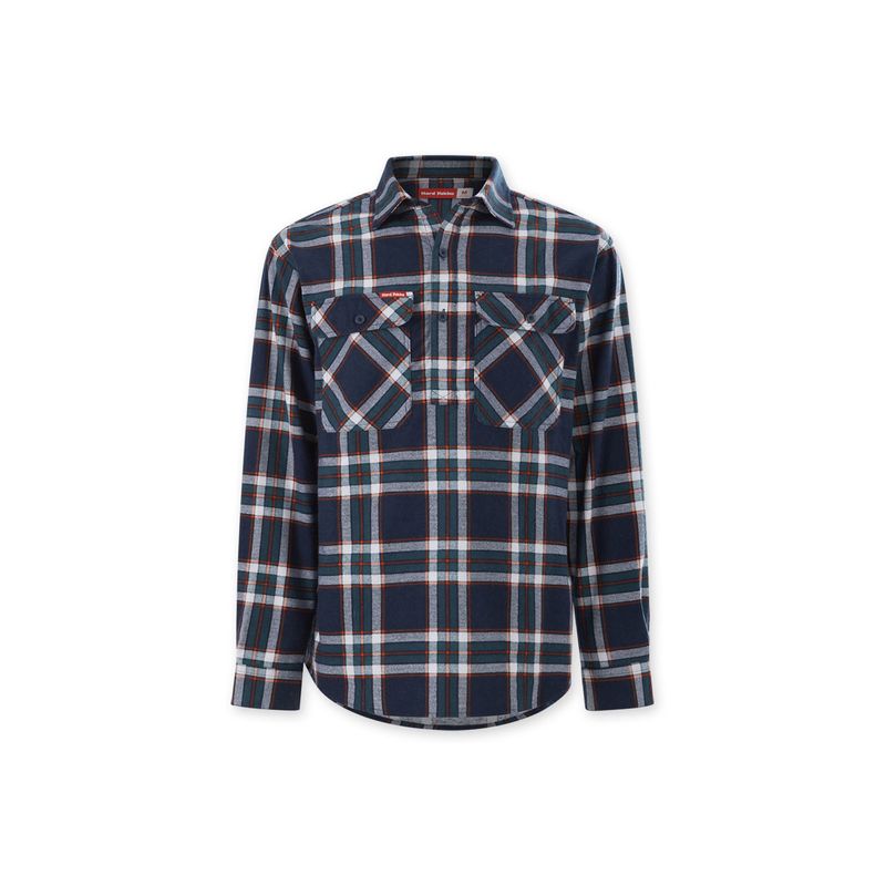 Hard Yakka Core Long Sleeve Closed Front Check Flannel Shirt Y04006