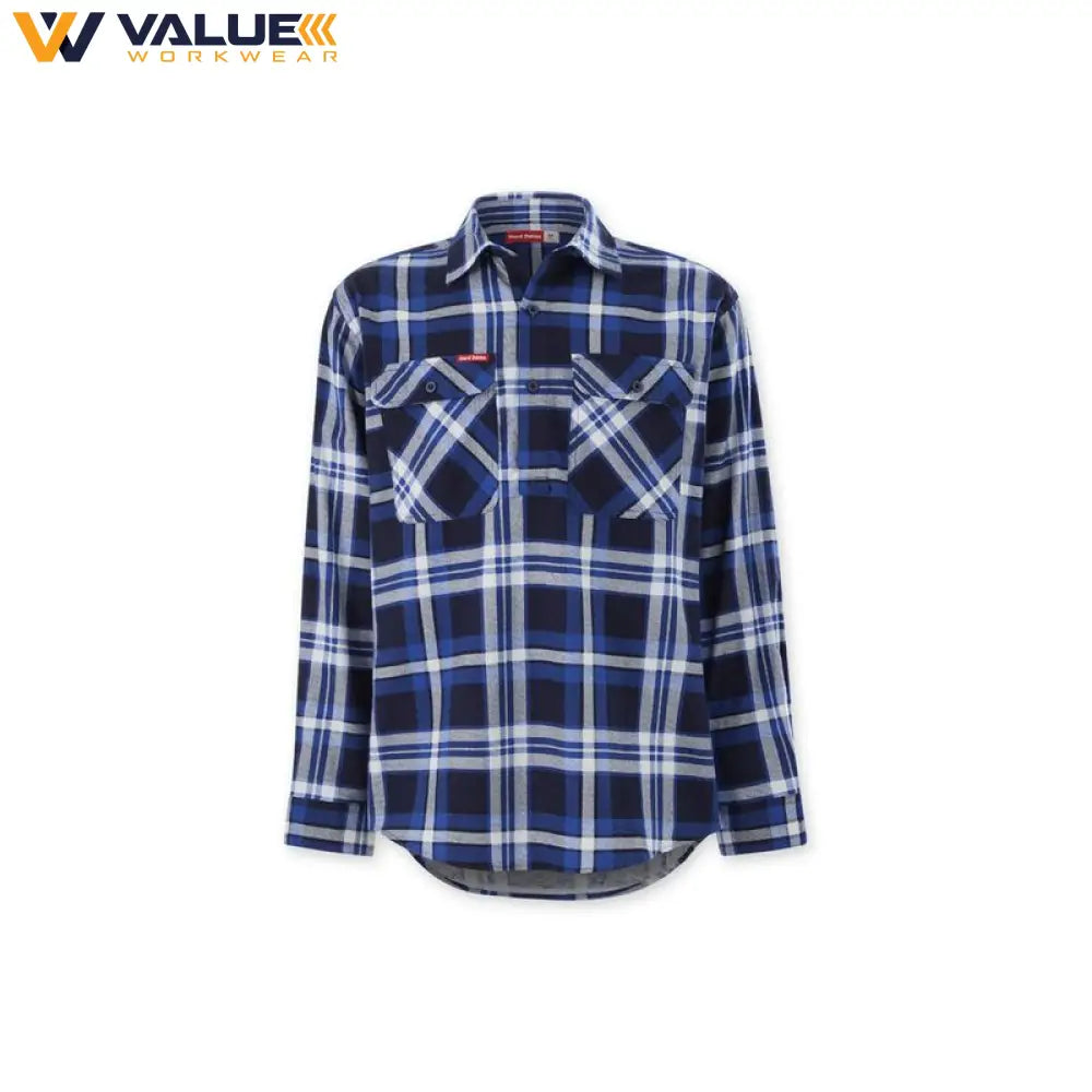 Hard Yakka Core Long Sleeve Closed Front Check Flannel Shirt Y04006