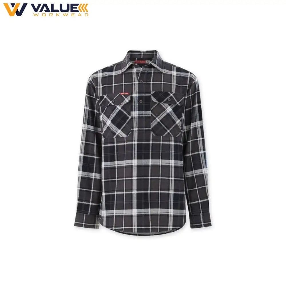 Hard Yakka Core Long Sleeve Closed Front Check Flannel Shirt Y04006
