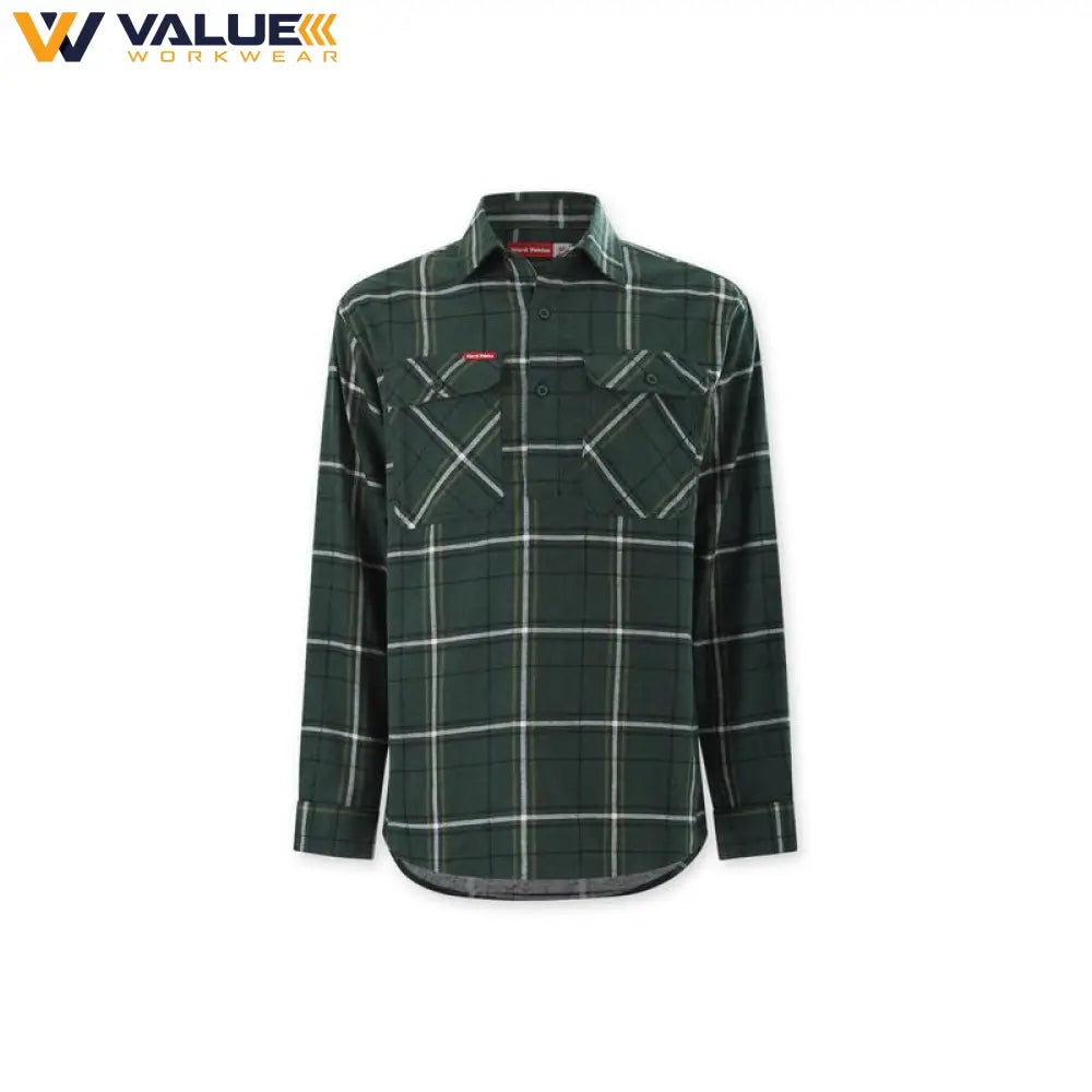 Hard Yakka Core Long Sleeve Closed Front Check Flannel Shirt Y04006