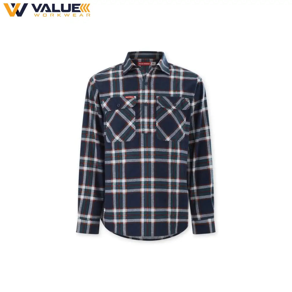 Hard Yakka Core Long Sleeve Closed Front Check Flannel Shirt Y04006