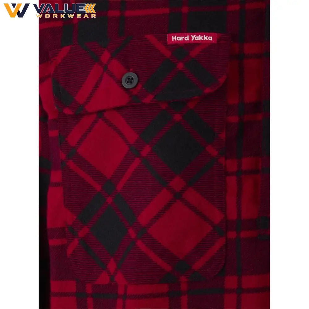 Hard Yakka Core Long Sleeve Closed Front Check Flannel Shirt Y04006