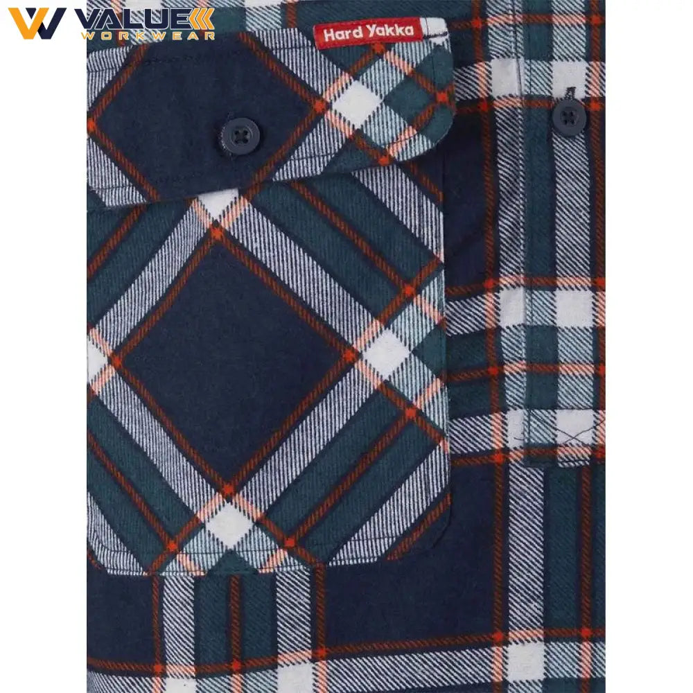 Hard Yakka Core Long Sleeve Closed Front Check Flannel Shirt Y04006