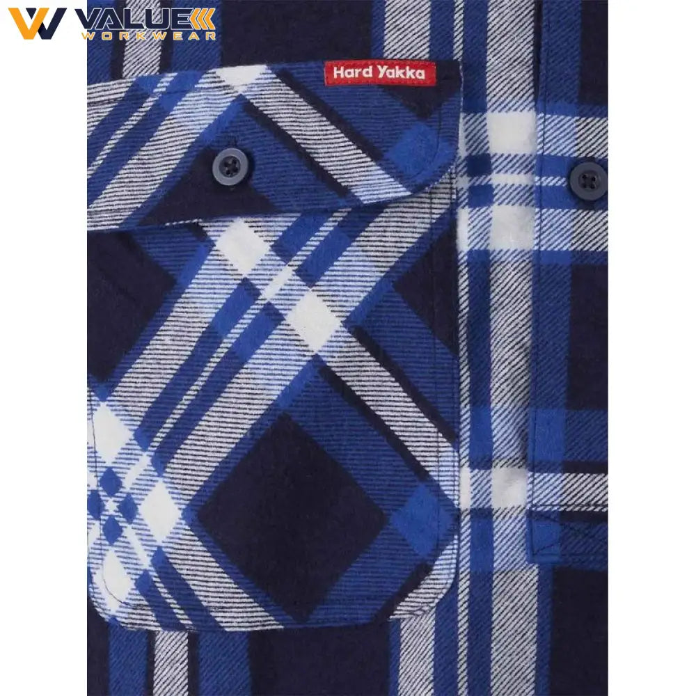 Hard Yakka Core Long Sleeve Closed Front Check Flannel Shirt Y04006