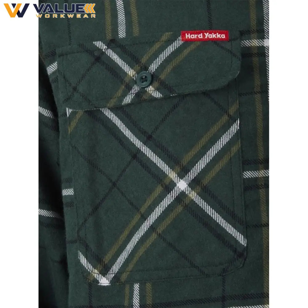Hard Yakka Core Long Sleeve Closed Front Check Flannel Shirt Y04006