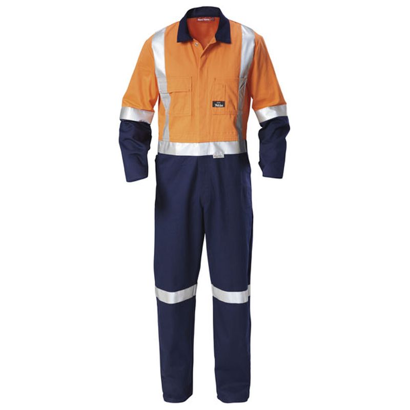 Hard Yakka Foundations Hi-Visibility Two Tone Drill Coverall With Tape Y00262