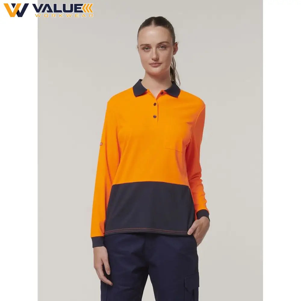 hard-yakka-womens-long-sleeve-hi-vis-polo-y08603