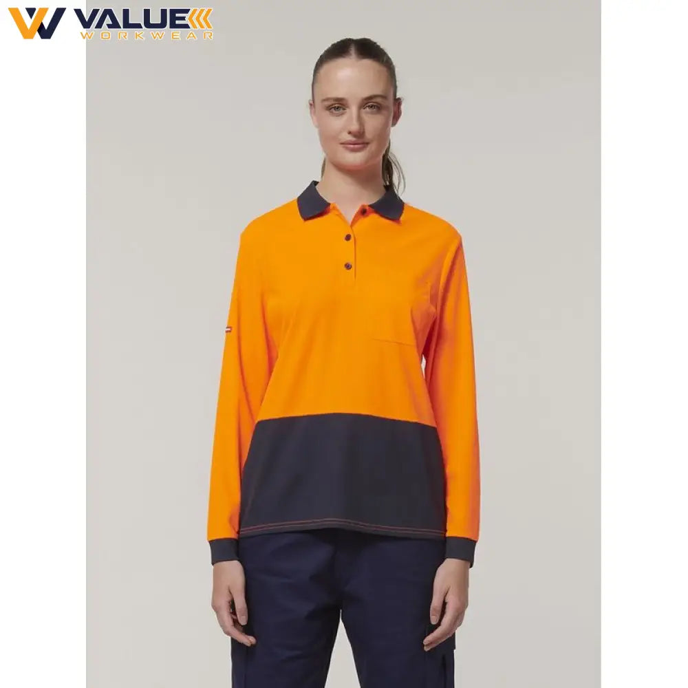 hard-yakka-womens-long-sleeve-hi-vis-polo-y08603