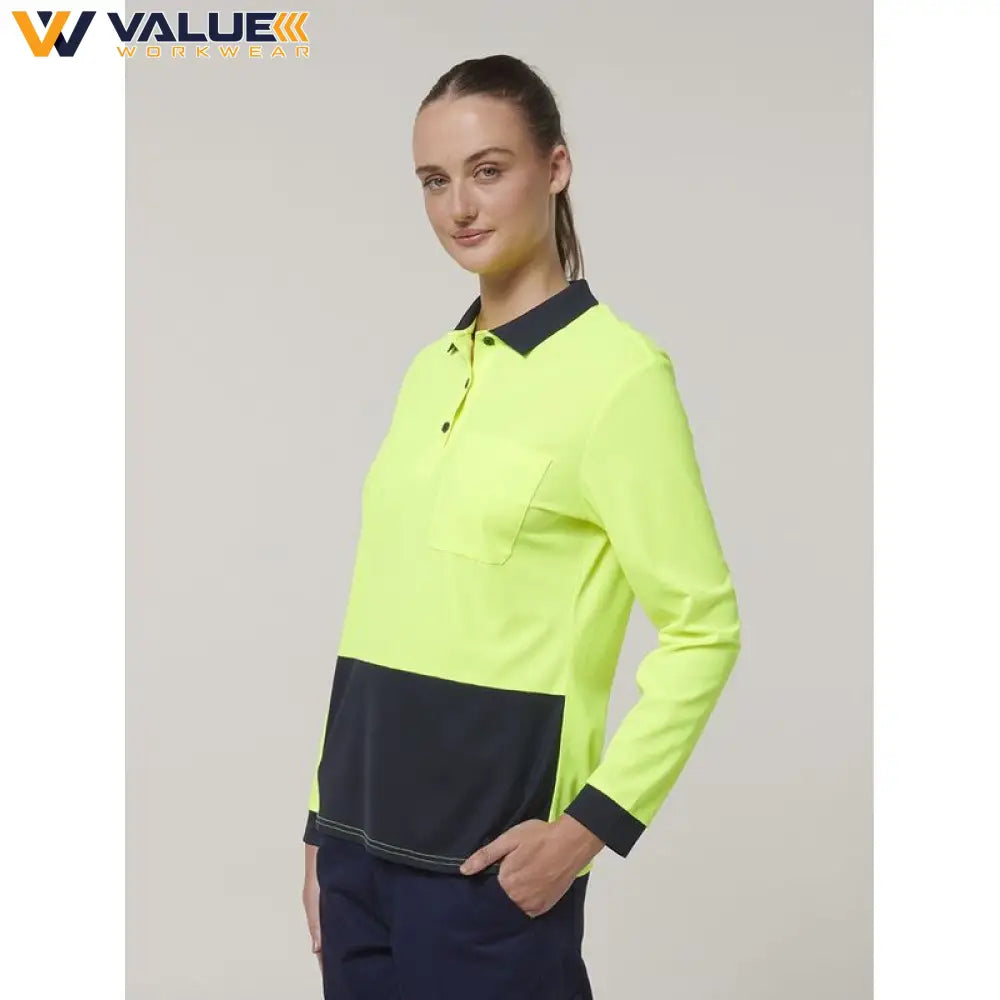 hard-yakka-womens-long-sleeve-hi-vis-polo-y08603