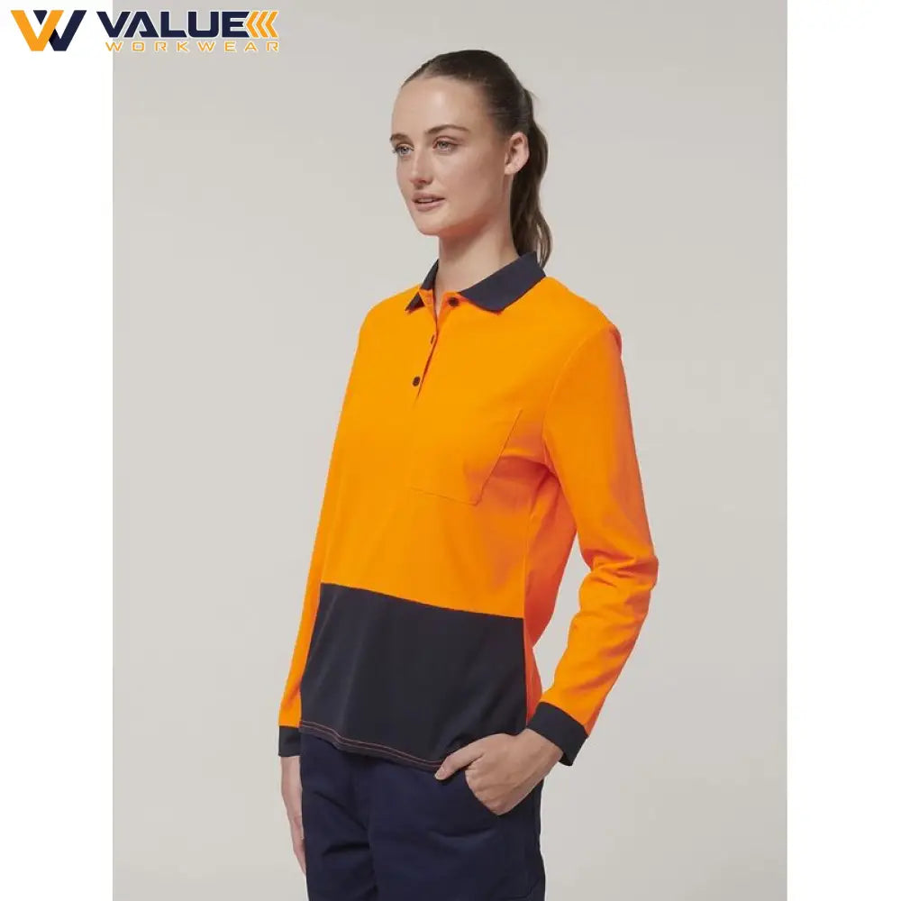 hard-yakka-womens-long-sleeve-hi-vis-polo-y08603