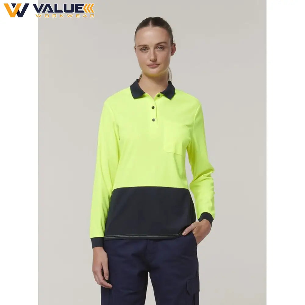 hard-yakka-womens-long-sleeve-hi-vis-polo-y08603