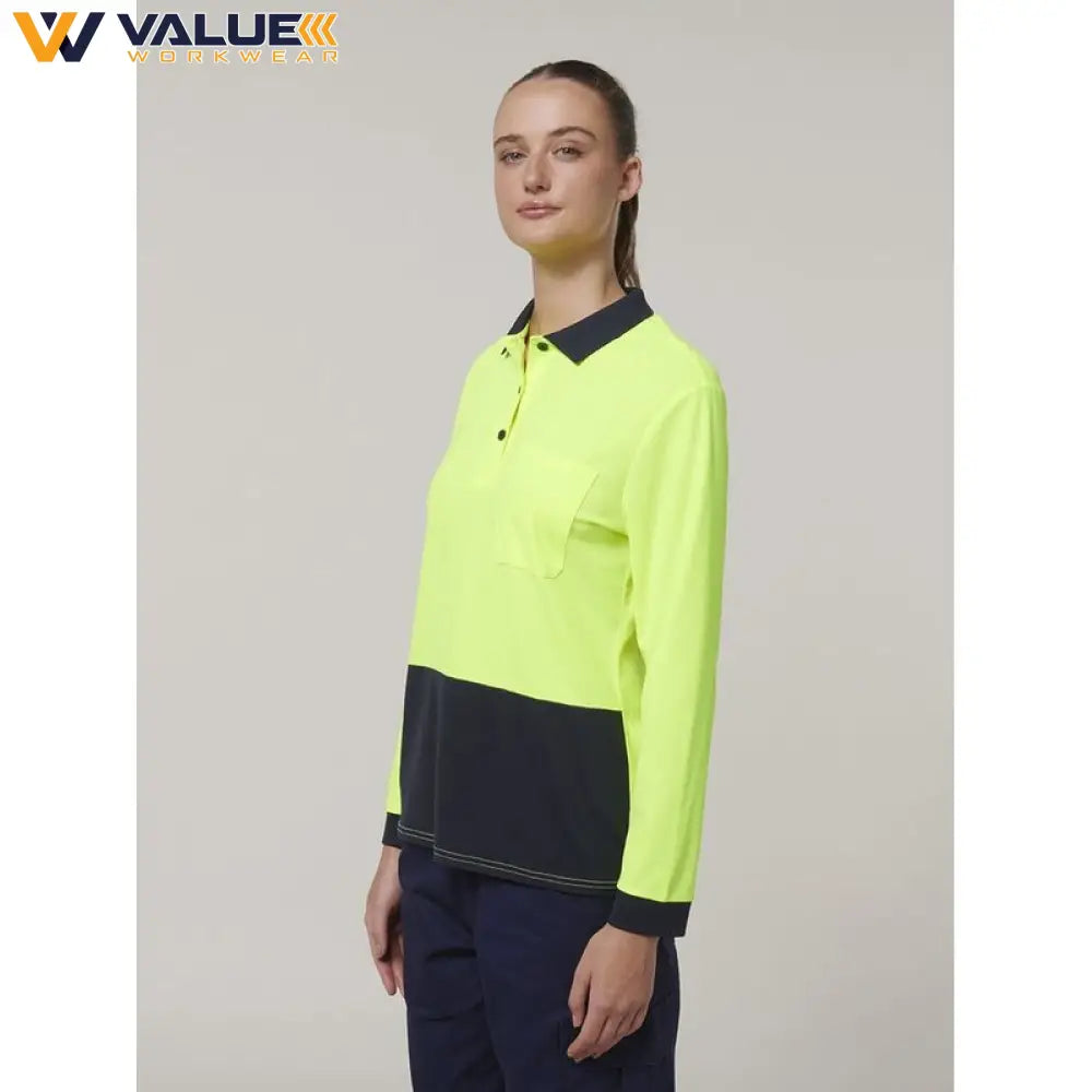 hard-yakka-womens-long-sleeve-hi-vis-polo-y08603