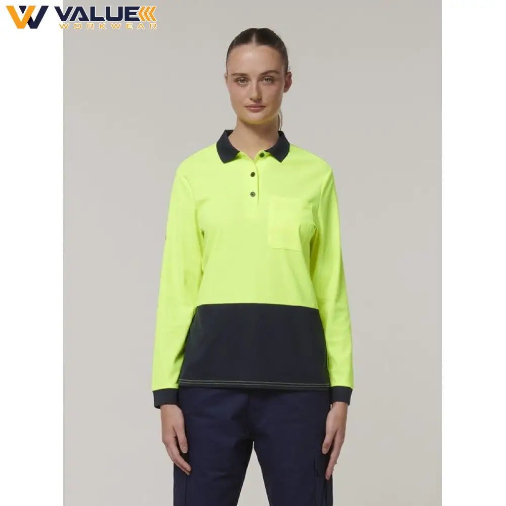 hard-yakka-womens-long-sleeve-hi-vis-polo-y08603