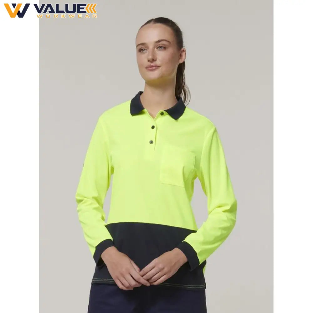 hard-yakka-womens-long-sleeve-hi-vis-polo-y08603