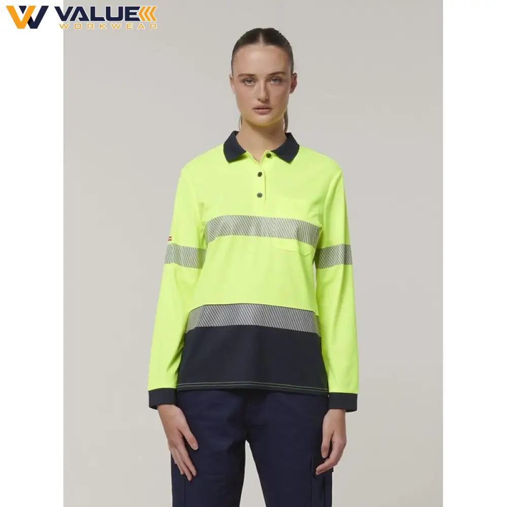 hard-yakka-womens-long-sleeve-hi-vis-taped-polo-y08604