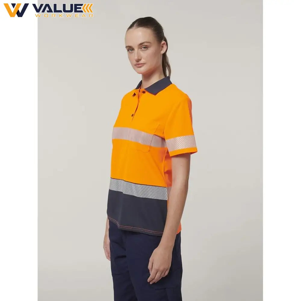 hard-yakka-womens-short-sleeve-hi-vis-taped-polo-y08602