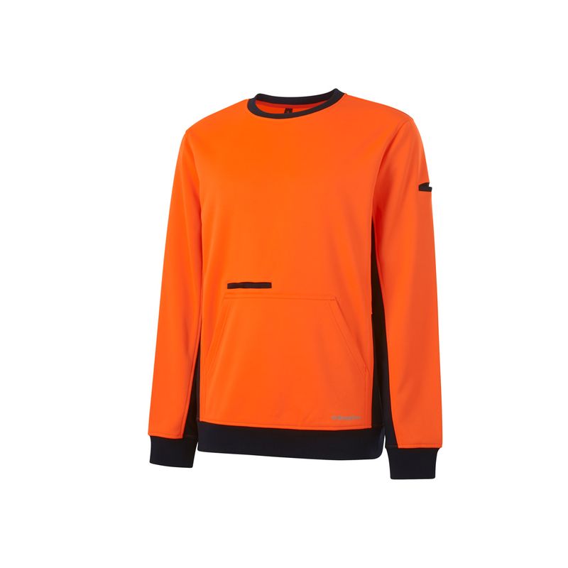 KingGee Hi Vis Spliced Crew Neck Fleece Jumper K55062