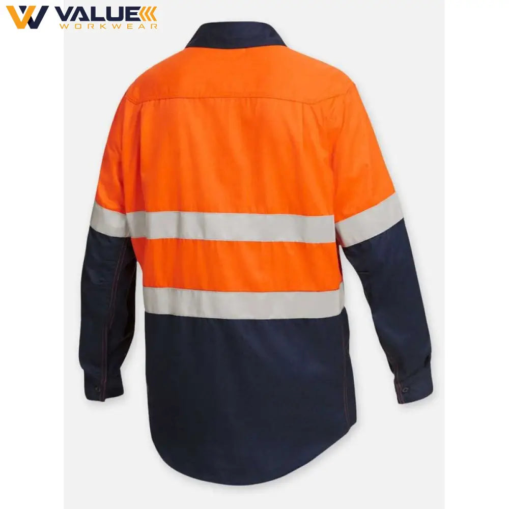 KingGee Shieldtec Lenzing Flame Resitant Hi-Vis Spliced Open Front Taped Shirt PPE2 K84000