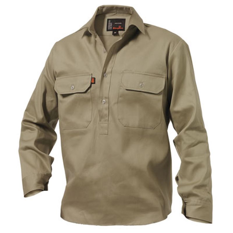 KingGee Closed Front Drill Shirt Long Sleeve K04020