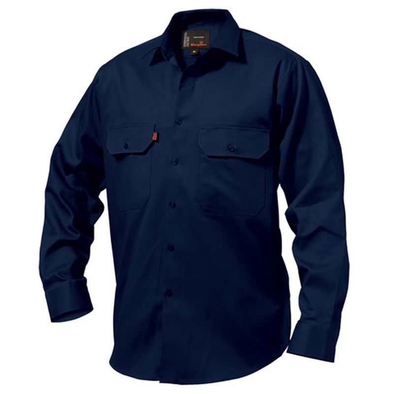 KingGee Open Front Drill Shirt Long Sleeve K04010