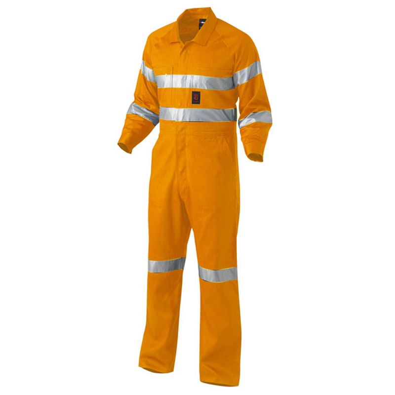 KingGee Hi-Vis Summerweight Drill Reflective Overall 'Hoop' Pattern K51305