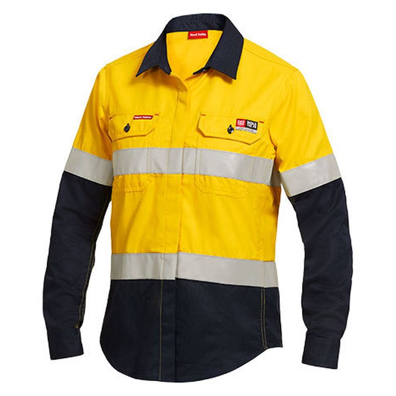 KingGee Shieldtec Fire Retardant Womens Hi-Vis Shirt Long Sleeve Y04050
