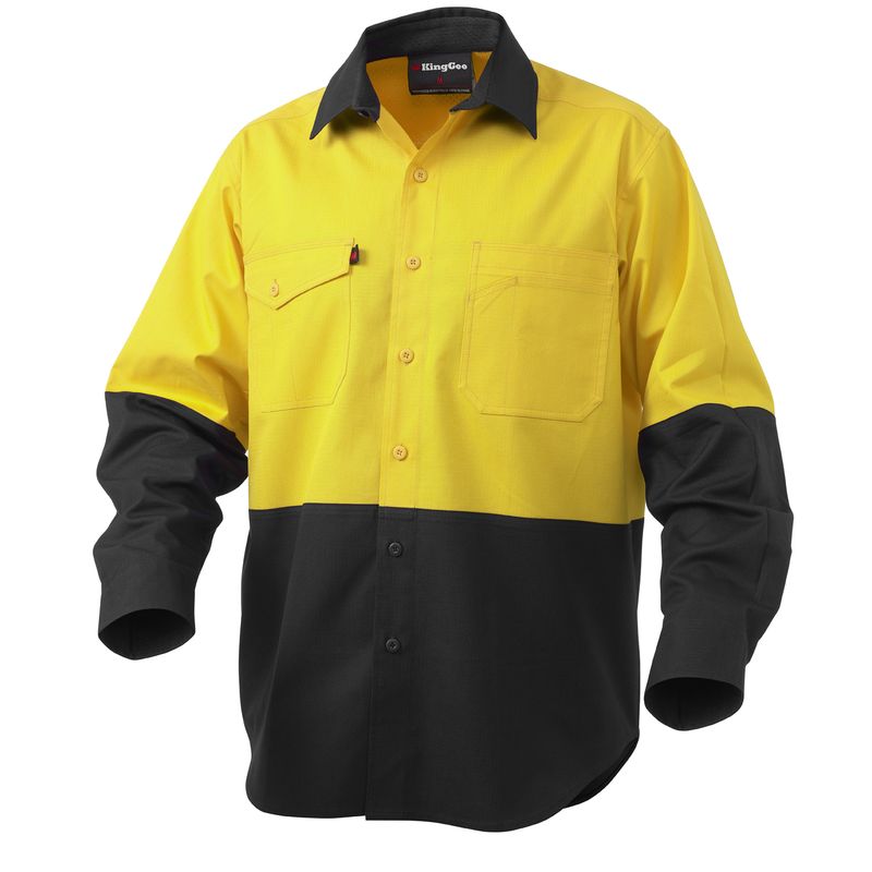 KingGee Workcool 2 Hi-Vis Spliced Shirt Long Sleeve K54870