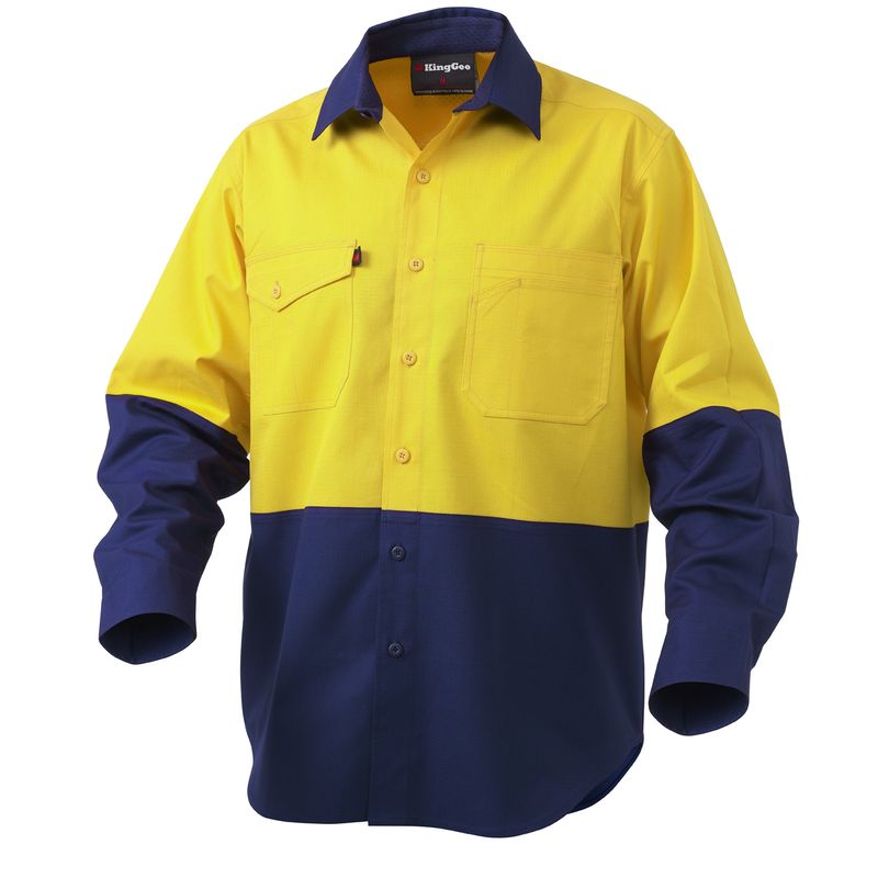KingGee Workcool 2 Hi-Vis Spliced Shirt Long Sleeve K54870