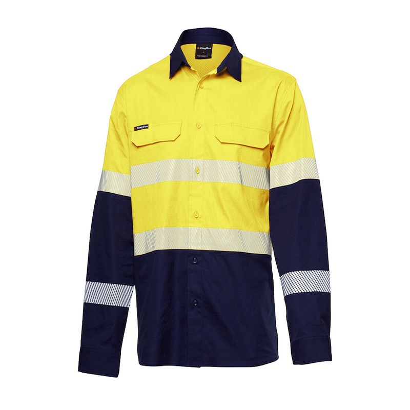 KingGee Workcool Pro Stretch Ripstop Shirt Long Sleeve Taped K54028