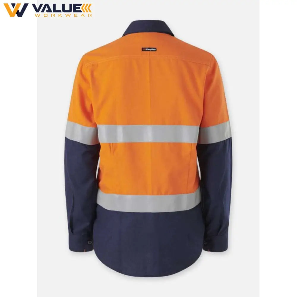 KingGee Womens Shieldtec Lenzing Flame Resistant Hi-Vis Spliced Shirt PPE2 K84002