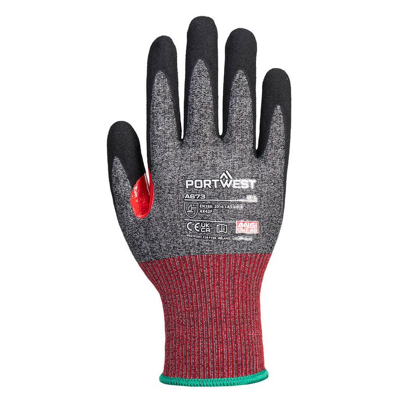 Portwest CS Cut F18 Nitrile Black Red A673