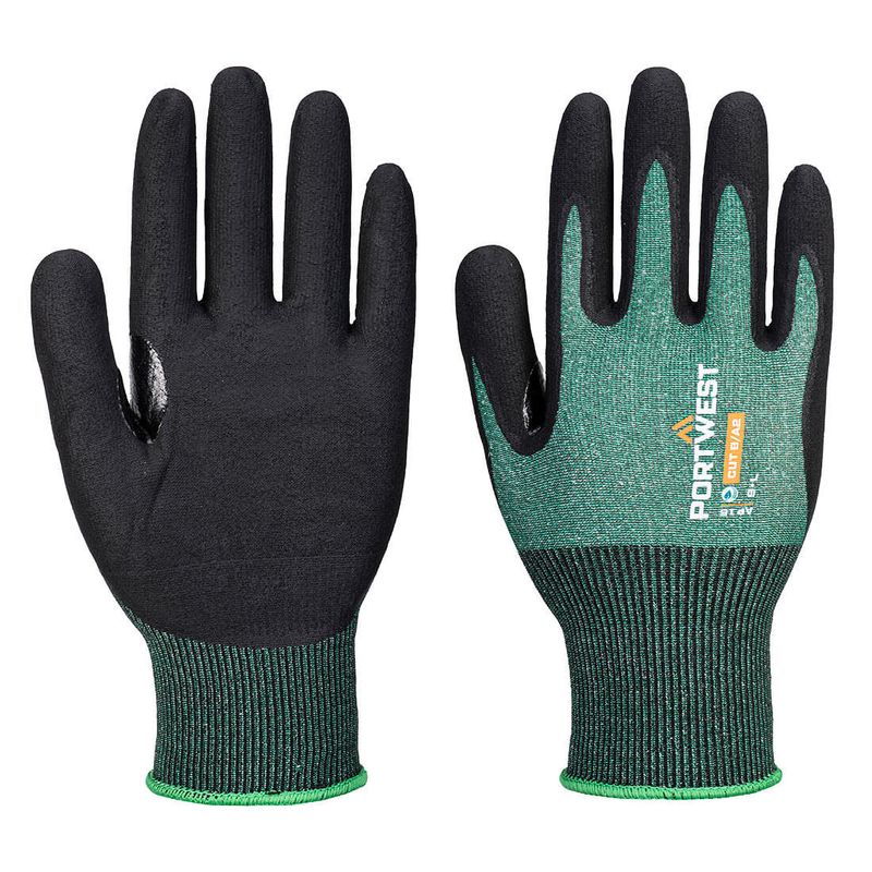 Portwest SG Cut B18 Nitrile Glove (Pk12) Green-Black AP15