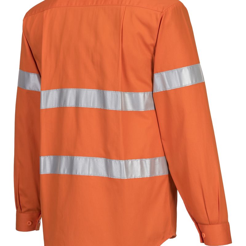 Portwest Hi-Vis Regular Weight Long Sleeve Shirt with Tape MA191 - Value Workwear