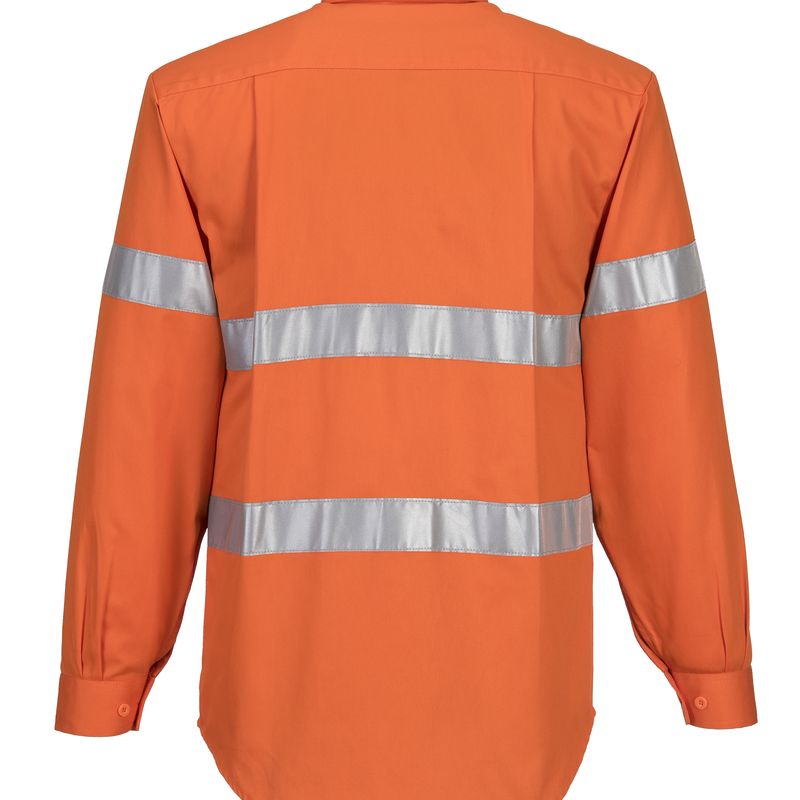 Portwest Hi-Vis Regular Weight Long Sleeve Shirt with Tape MA191 - Value Workwear